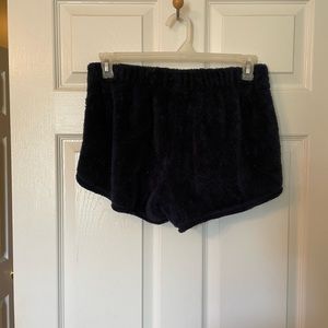Navy fleece Aerie sleep shorts. Size M.